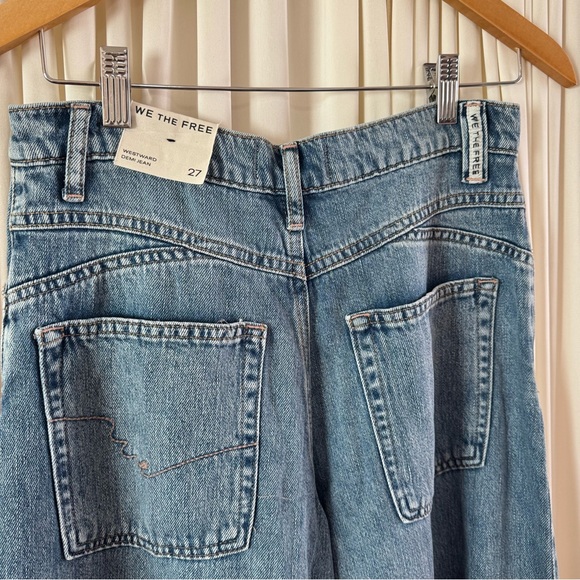 Free People Westward Demi Barrel Jeans We The Free Size 27 - Picture 4 of 5